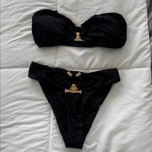 Black and Gold Bikini Set